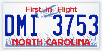 NC license plate DMI3753