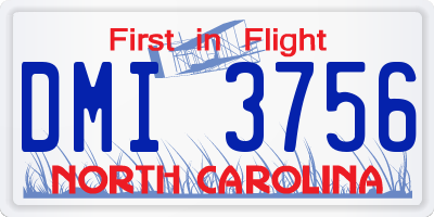 NC license plate DMI3756