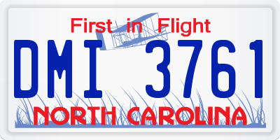 NC license plate DMI3761