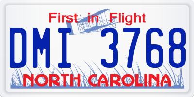 NC license plate DMI3768