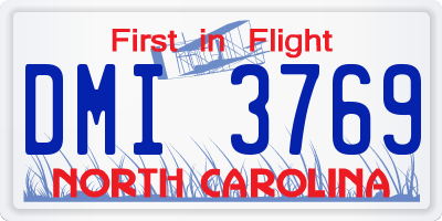 NC license plate DMI3769
