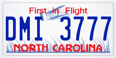 NC license plate DMI3777