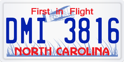 NC license plate DMI3816