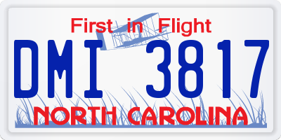 NC license plate DMI3817