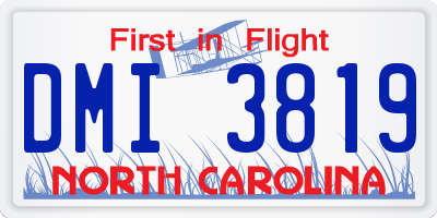 NC license plate DMI3819