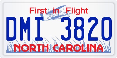 NC license plate DMI3820