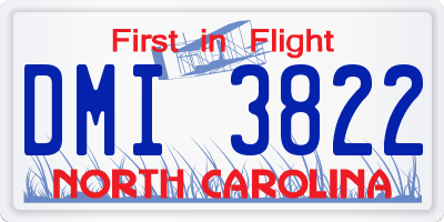 NC license plate DMI3822