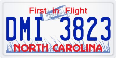 NC license plate DMI3823