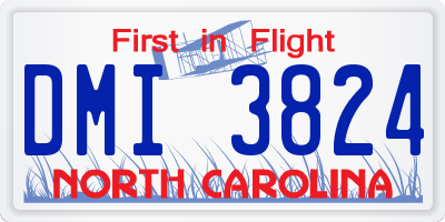 NC license plate DMI3824