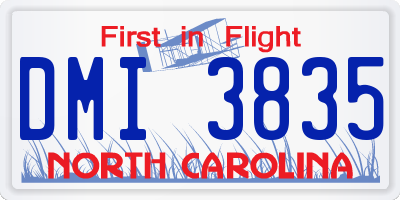 NC license plate DMI3835