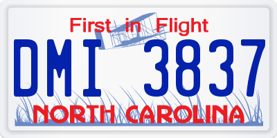 NC license plate DMI3837
