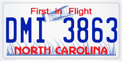 NC license plate DMI3863
