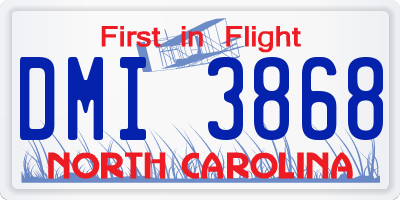 NC license plate DMI3868