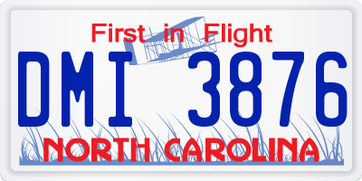 NC license plate DMI3876
