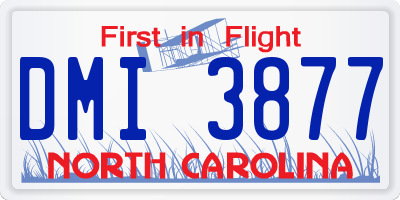 NC license plate DMI3877