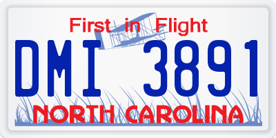 NC license plate DMI3891