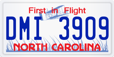 NC license plate DMI3909