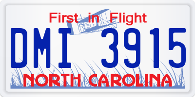 NC license plate DMI3915