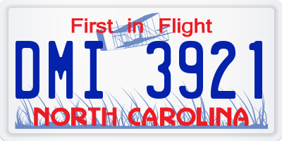 NC license plate DMI3921