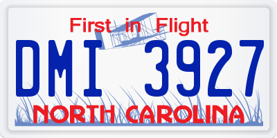 NC license plate DMI3927