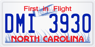 NC license plate DMI3930