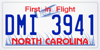 NC license plate DMI3941
