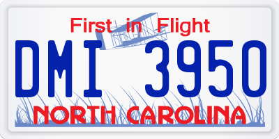 NC license plate DMI3950
