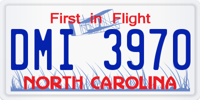 NC license plate DMI3970