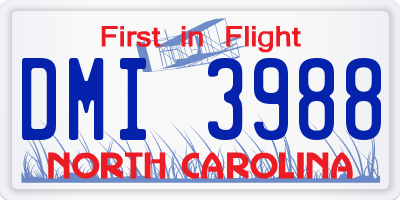 NC license plate DMI3988