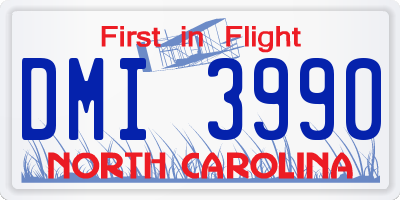 NC license plate DMI3990
