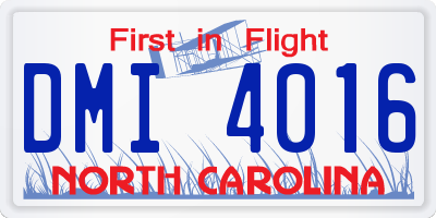 NC license plate DMI4016