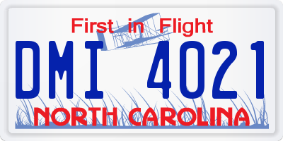 NC license plate DMI4021