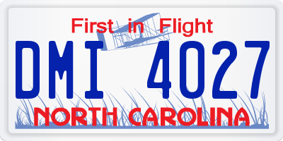 NC license plate DMI4027