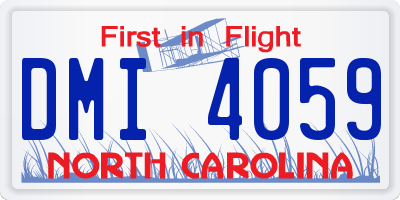 NC license plate DMI4059