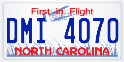 NC license plate DMI4070