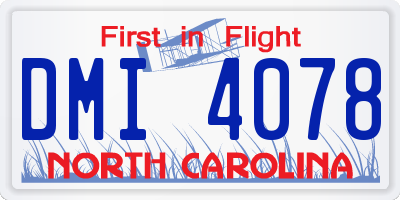 NC license plate DMI4078