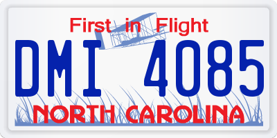 NC license plate DMI4085