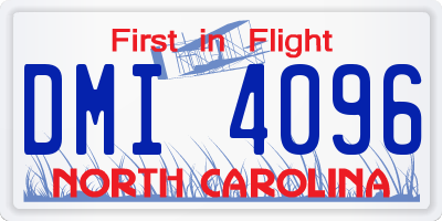 NC license plate DMI4096