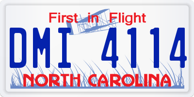 NC license plate DMI4114