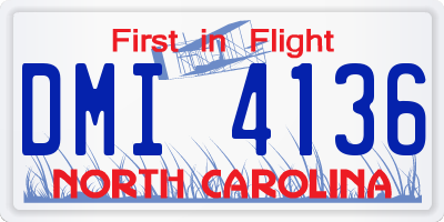 NC license plate DMI4136