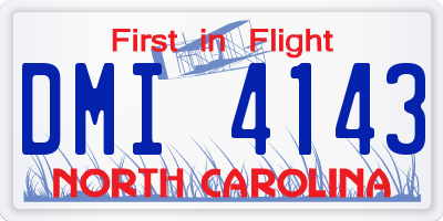NC license plate DMI4143