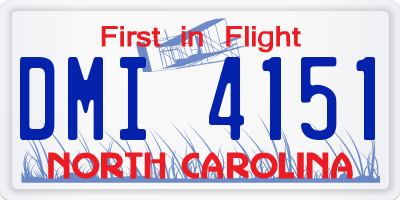 NC license plate DMI4151