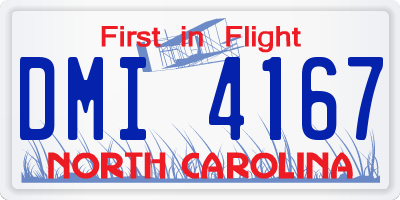 NC license plate DMI4167
