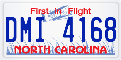 NC license plate DMI4168