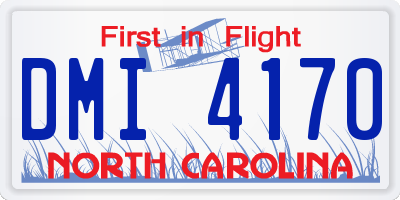 NC license plate DMI4170