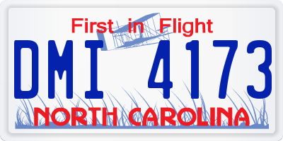 NC license plate DMI4173