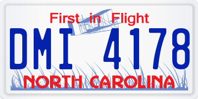 NC license plate DMI4178