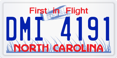 NC license plate DMI4191