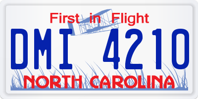 NC license plate DMI4210