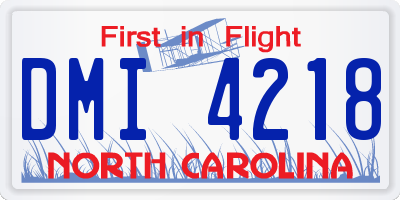 NC license plate DMI4218